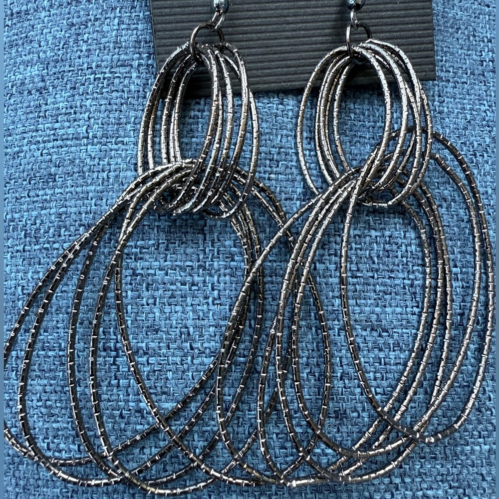 Silver Hoop Earrings - Picture 7 of 8